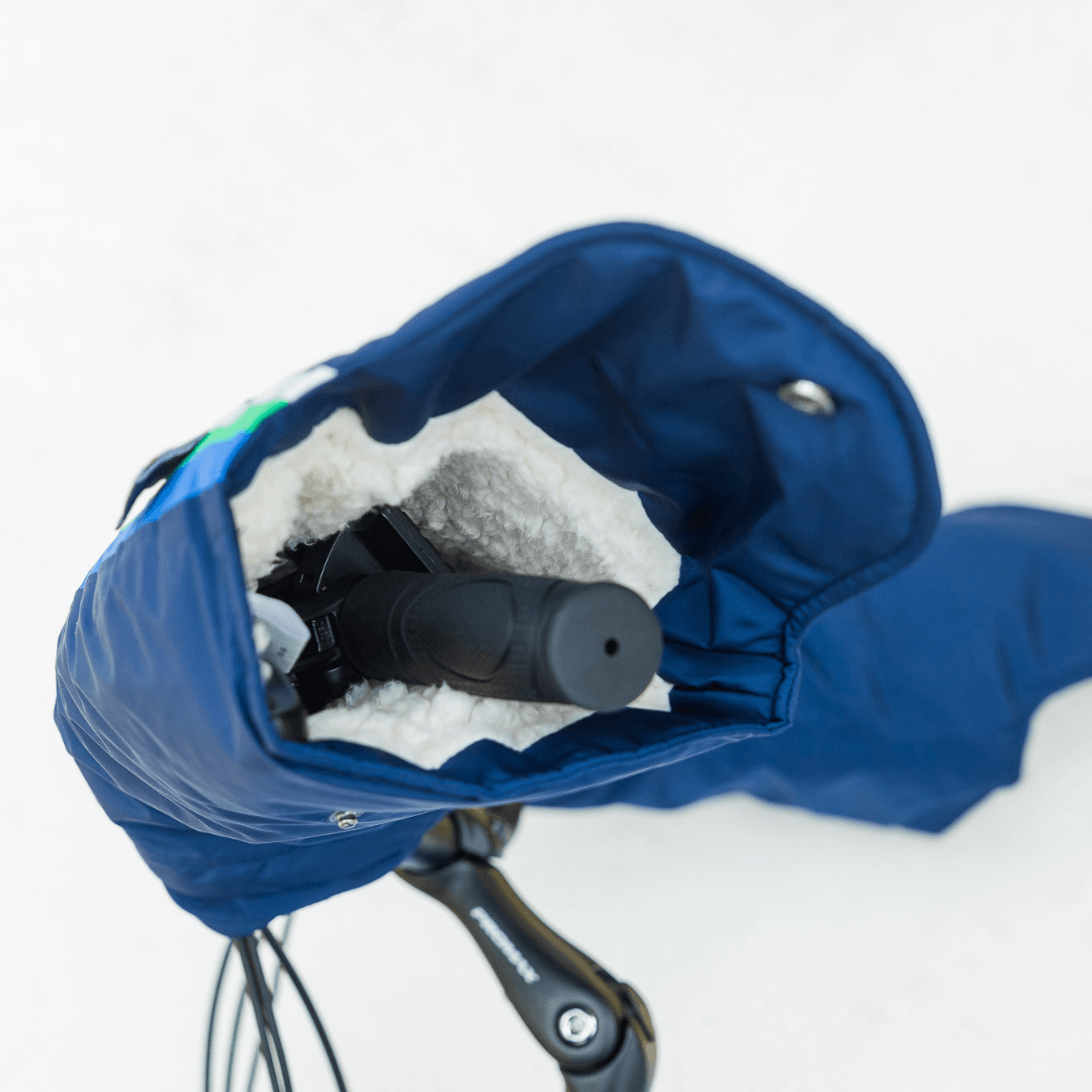 manchons bleu pour vélo